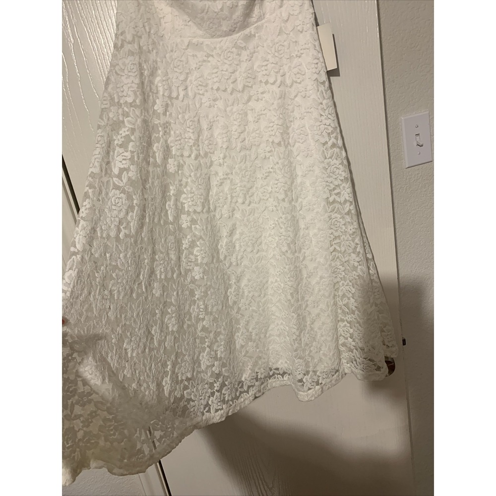 Lulus Women's Dress Fit And Flare Medium Snow White Floral Pattern NWT Sexy - Picture 4 of 11